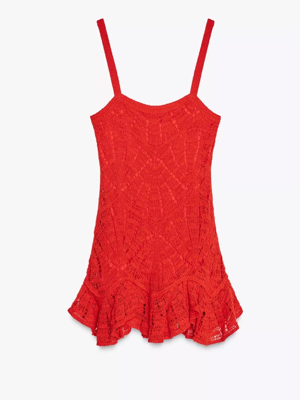 Zara Red Crochet Mini Dress